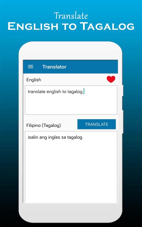 English to Tagalog .